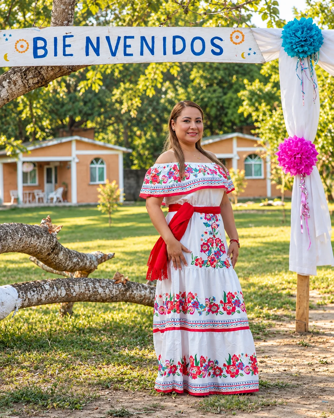 Eliza Dominguez dando la bienvenida al retiro