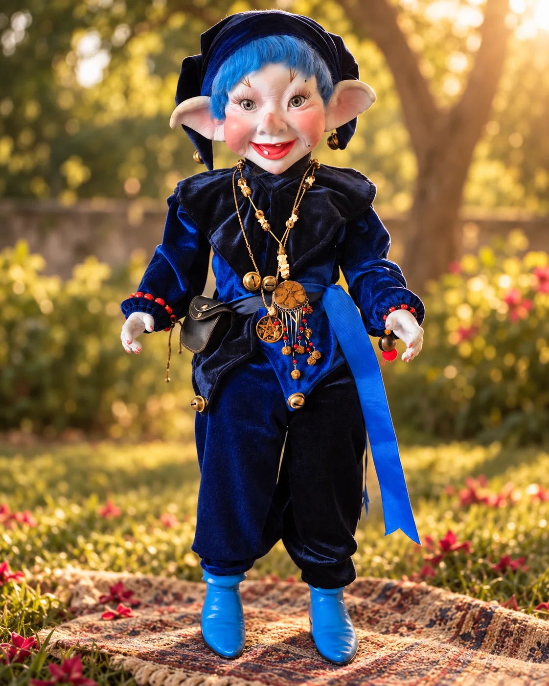 Bladyt, presencia ceremonial con atuendo azul