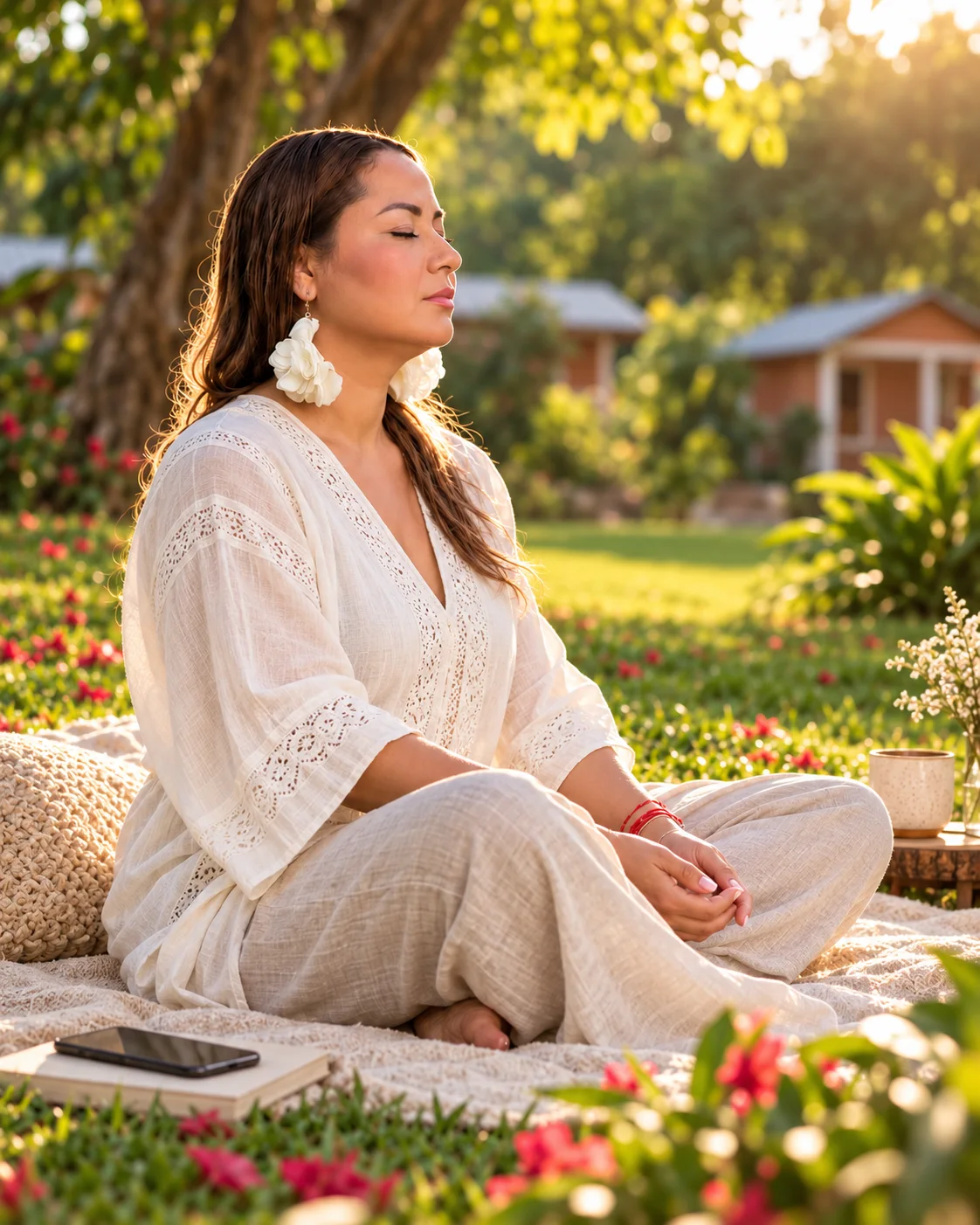 Imagen editorial de una pausa en el jardín